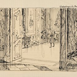 Alfred Roller, Szenenbild zu Der Rosenkavalier, 1925 (dat.)/ Datum der Aufführung: 1926, Handzeichnung, Theatermuseum © KHM-Museumsverband